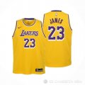 Camiseta LeBron James #23 Los Angeles Lakers Nino Icon 2022-23 Amarillo