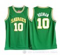 Camiseta NCAA Rodman #10 Savages Verde
