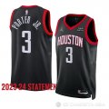 Camiseta Kevin Porter Jr #3 Houston Rockets Statement 2023-24 Negro