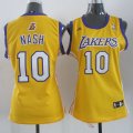 Camiseta Nash #10 Los Angeles Lakers Mujer Amarillo