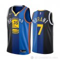 Camiseta Kevin Durant #35 7 Nets Warriors Thunder Split Azul Negro