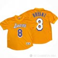 Camiseta Kobe Bryant NO 8 Manga Corta Los Angeles Lakers Amarillo