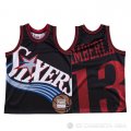Camiseta Wilt Chamberlain #13 Philadelphia 76ers Mitchell & Ness Big Face Negro