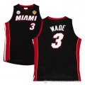 Camiseta Dwyane Wade #3 Miami Heat Mitchell & Ness 2012-13 Autentico Negro